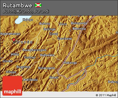 Physical 3D Map of Rutambwe