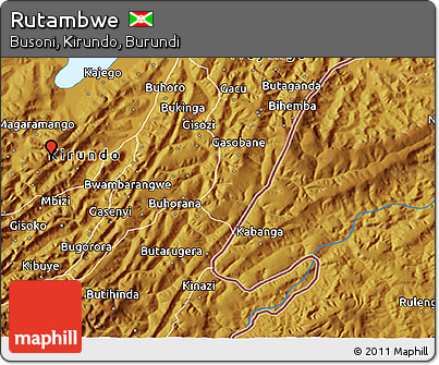 Physical 3D Map of Rutambwe