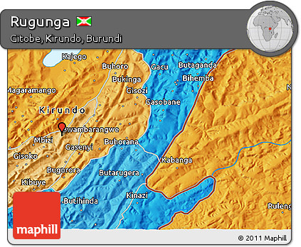 Political 3D Map of Rugunga
