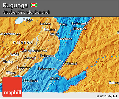 Political 3D Map of Rugunga