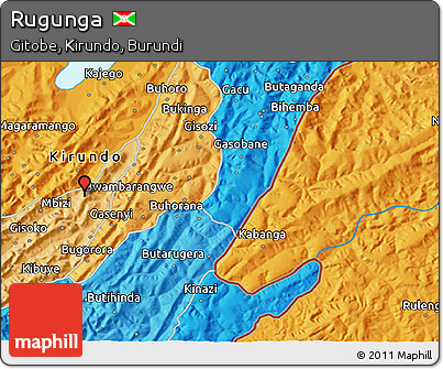 Political 3D Map of Rugunga