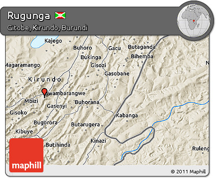 Shaded Relief 3D Map of Rugunga