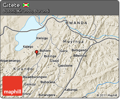 Shaded Relief 3D Map of Gitete