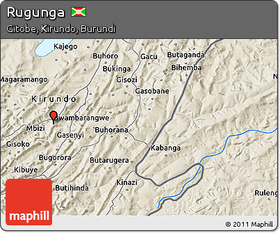Shaded Relief 3D Map of Rugunga