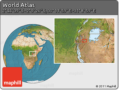 Satellite Location Map of the Area around 2° 27' 3" S, 30° 40' 29" E