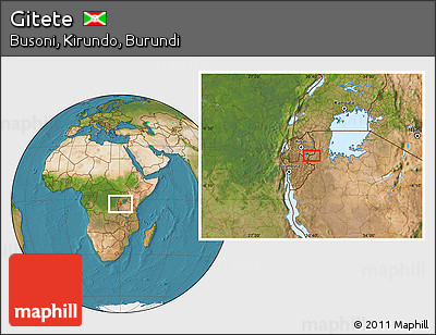 Satellite Location Map of Gitete