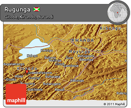 Physical Panoramic Map of Rugunga