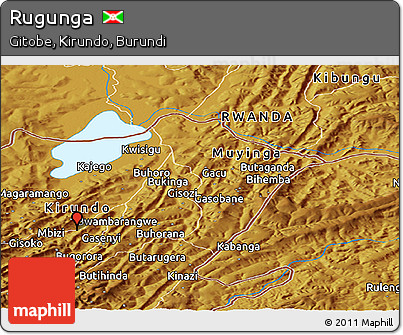 Physical Panoramic Map of Rugunga