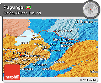Political Panoramic Map of Rugunga