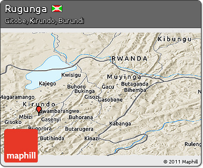 Shaded Relief Panoramic Map of Rugunga