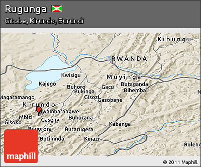 Shaded Relief Panoramic Map of Rugunga