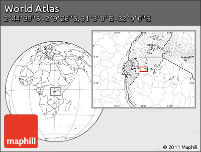 Blank Location Map of the Area around 2° 27' 3" S, 31° 31' 29" E