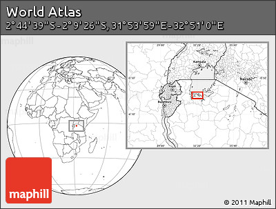 Blank Location Map of the Area around 2° 27' 3" S, 32° 22' 30" E