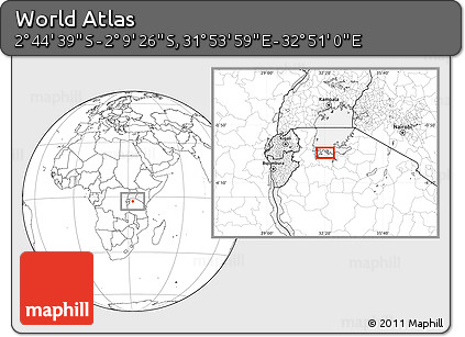 Blank Location Map of the Area around 2° 27' 3" S, 32° 22' 30" E