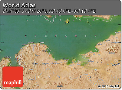 Satellite Map of the Area around 2° 27' 3" S, 33° 13' 30" E