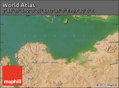 Satellite Map of the Area around 2° 27' 3" S, 33° 13' 30" E