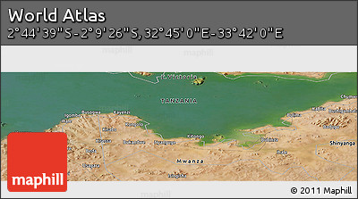 Satellite Panoramic Map of the Area around 2° 27' 3" S, 33° 13' 30" E