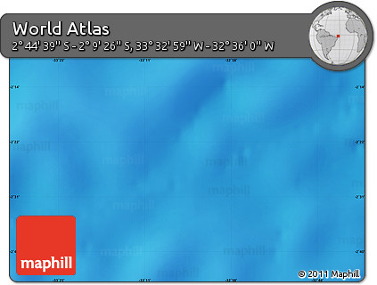Shaded Relief Map of the Area around 2° 27' 3" S, 33° 4' 30" W