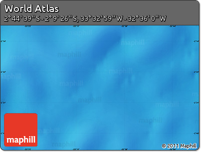 Shaded Relief Map of the Area around 2° 27' 3" S, 33° 4' 30" W