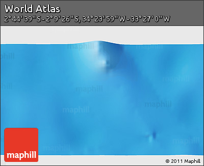 Physical 3D Map of the Area around 2° 27' 3" S, 33° 55' 29" W