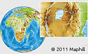 Physical Location Map of the area around 2° 27' 3" S, 34° 4' 30" E