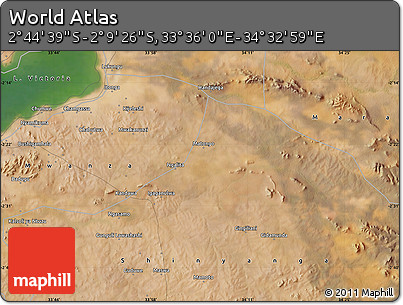 Satellite Map of the Area around 2° 27' 3" S, 34° 4' 30" E