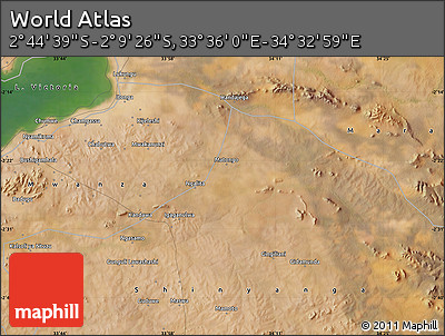 Satellite Map of the Area around 2° 27' 3" S, 34° 4' 30" E