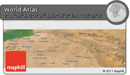 Satellite Panoramic Map of the Area around 2° 27' 3" S, 34° 4' 30" E