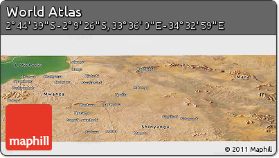 Satellite Panoramic Map of the Area around 2° 27' 3" S, 34° 4' 30" E