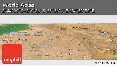 Satellite Panoramic Map of the Area around 2° 27' 3" S, 34° 4' 30" E