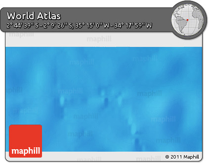 Physical 3D Map of the Area around 2° 27' 3" S, 34° 46' 29" W
