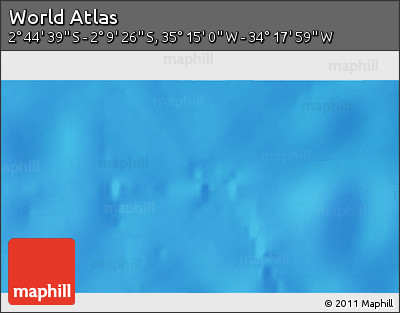 Physical 3D Map of the Area around 2° 27' 3" S, 34° 46' 29" W
