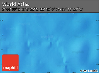 Physical Map of the Area around 2° 27' 3" S, 34° 46' 29" W