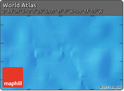 Physical Map of the Area around 2° 27' 3" S, 34° 46' 29" W