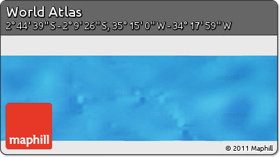 Physical Panoramic Map of the Area around 2° 27' 3" S, 34° 46' 29" W