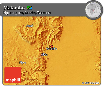 Political 3D Map of Malambo