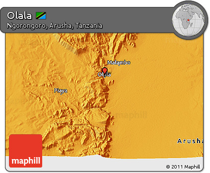 Political 3D Map of Olala