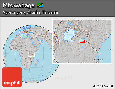 Gray Location Map of Mtowabaga