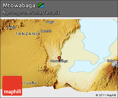 Physical Panoramic Map of Mtowabaga