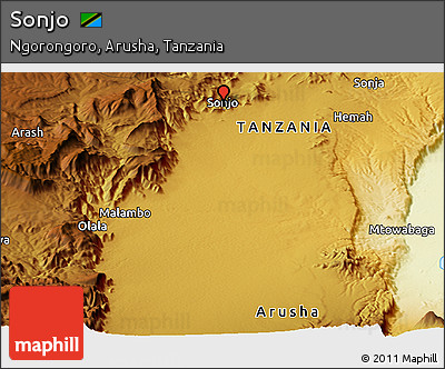Physical Panoramic Map of Sonjo