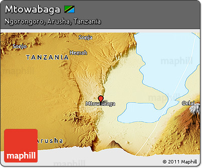 Physical Panoramic Map of Mtowabaga