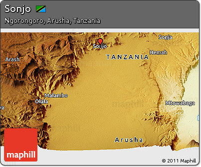 Physical Panoramic Map of Sonjo