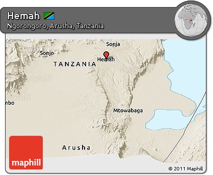 Shaded Relief Panoramic Map of Hemah