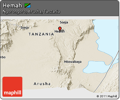 Shaded Relief Panoramic Map of Hemah