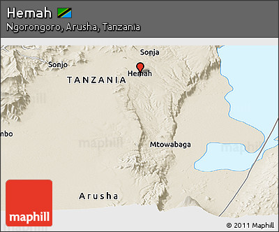 Shaded Relief Panoramic Map of Hemah