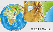 Physical Location Map of the area around 2° 27' 3" S, 36° 37' 30" E