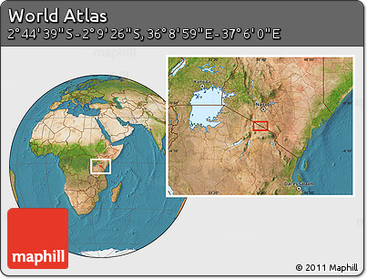Satellite Location Map of the Area around 2° 27' 3" S, 36° 37' 30" E
