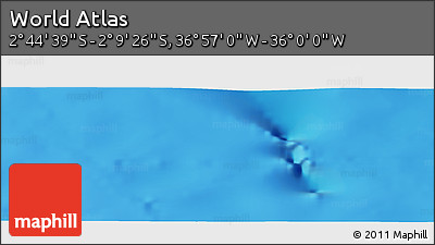 Physical Panoramic Map of the Area around 2° 27' 3" S, 36° 28' 30" W