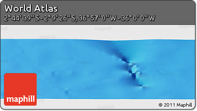 Physical Panoramic Map of the Area around 2° 27' 3" S, 36° 28' 30" W