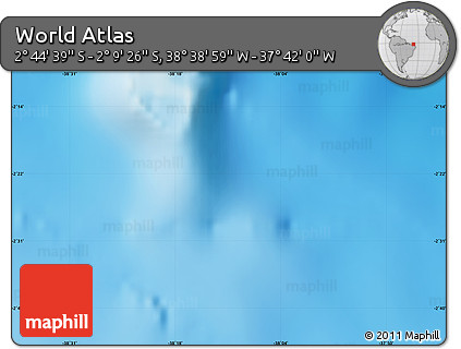 Shaded Relief Map of the Area around 2° 27' 3" S, 38° 10' 29" W